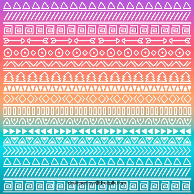 Free Vector boho background with hand drawn style