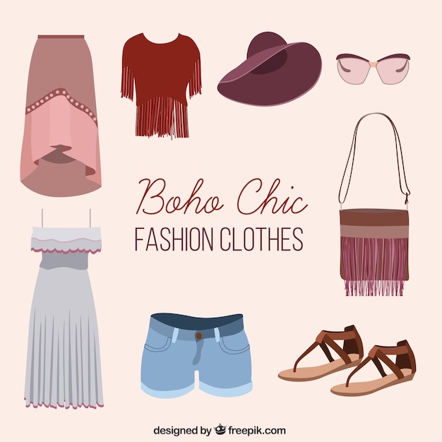 Free vector boho chic total look