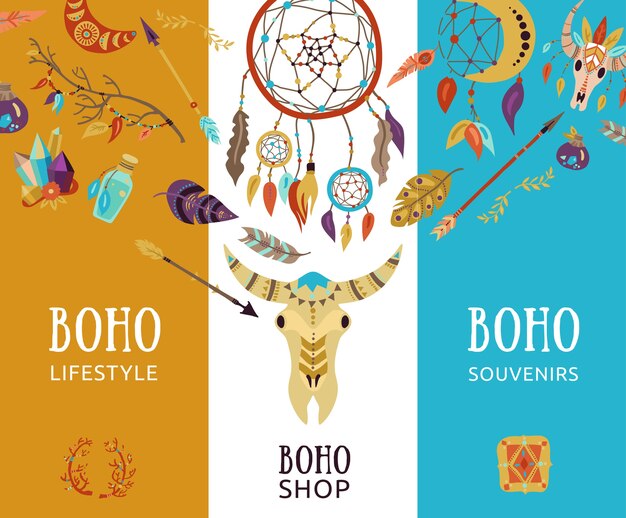 Boho souvenir lifestyle decorative banners