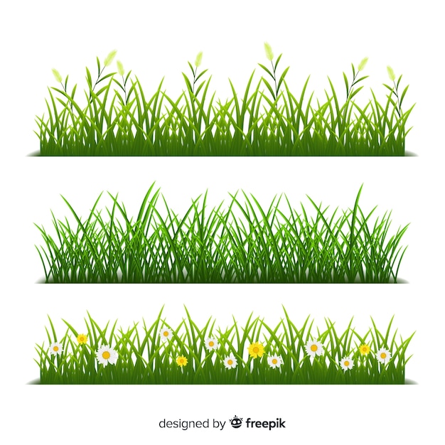 Free vector border of grass realistic style