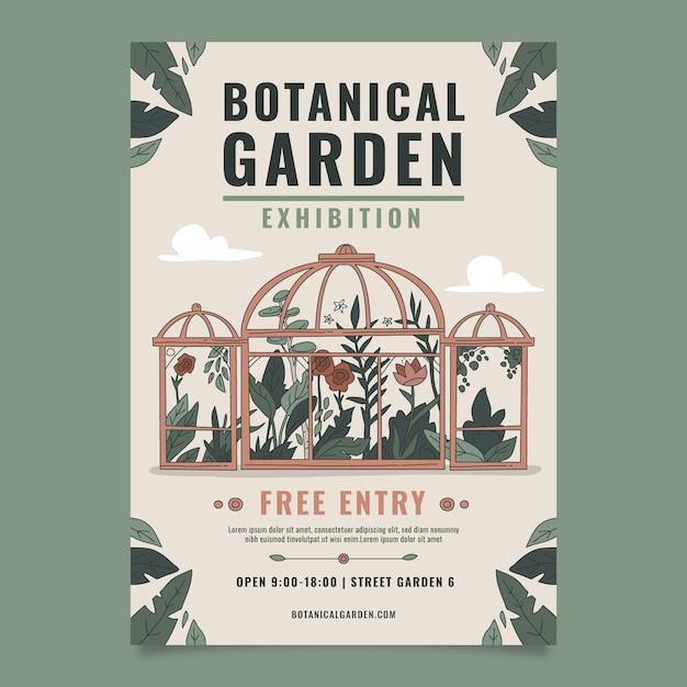 Free vector botanical garden poster template