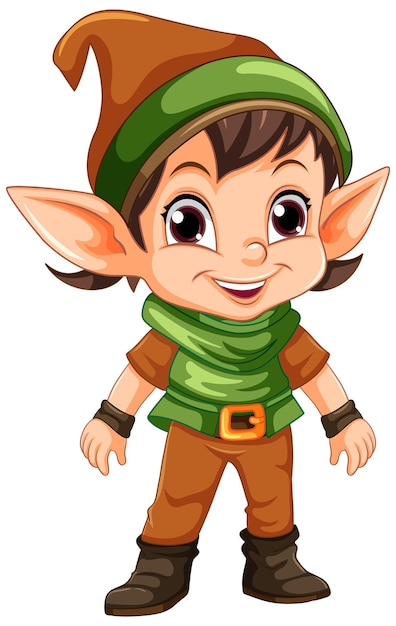 Free vector boy christmas elf character