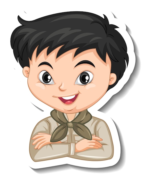 Free Vector boy in safari costume cartoon character sticker