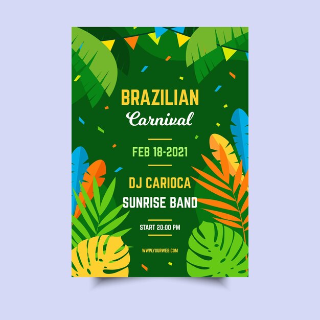 Brazilian carnival poster template