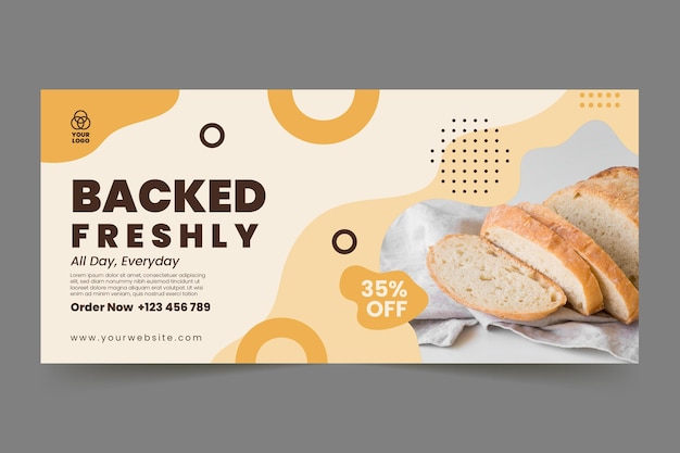 Free Vector bread horizontal banner template