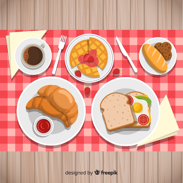 Free Vector breakfast dishes collection