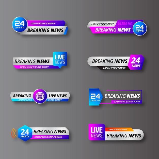 Free Vector breaking news banners design