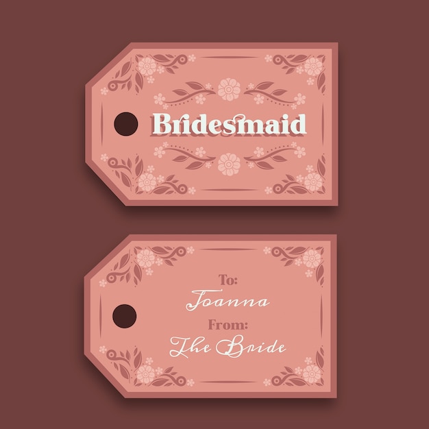 Bridesmaid gift tag template design