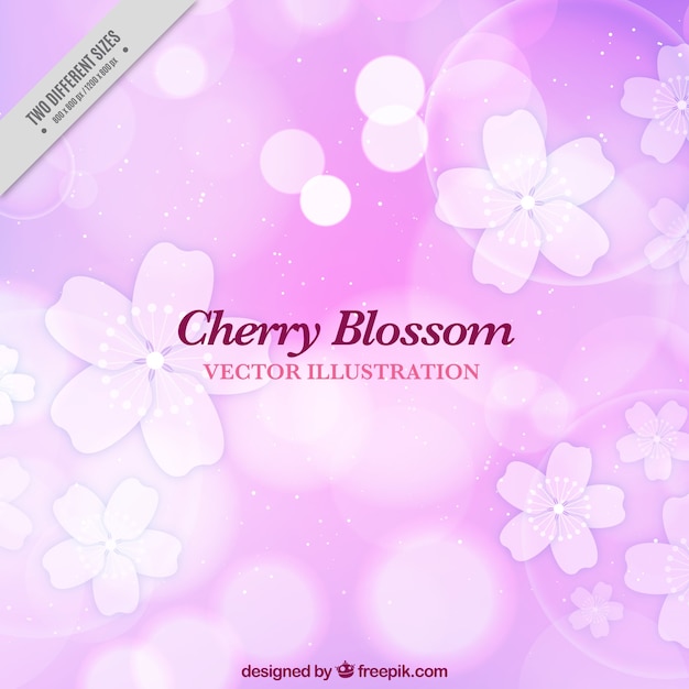 Free Vector bright background of cherry blossoms