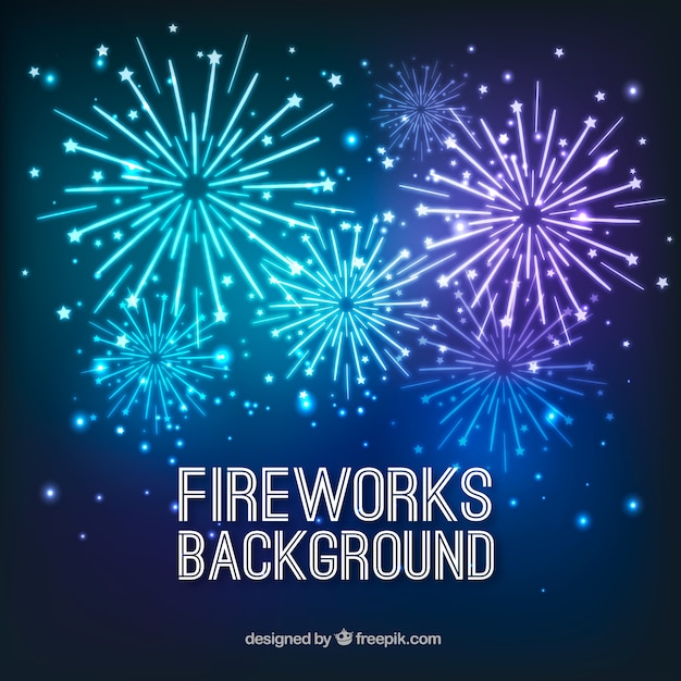 Free Vector bright fireworks background