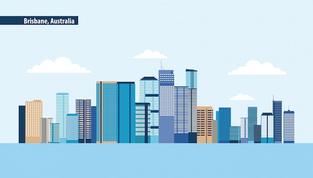 Free Vector brisbane australia skyline