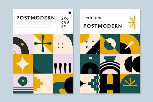 Free Vector brochure postmodern business covers collection