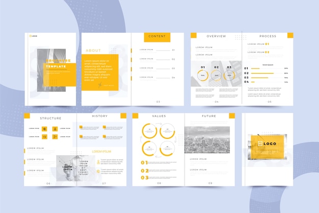 Free Vector brochure template layout set