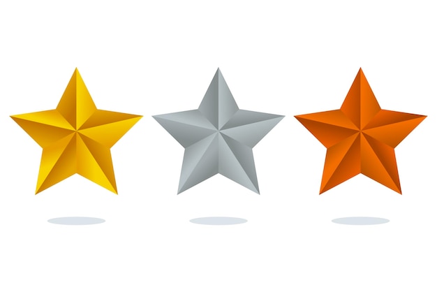 Free vector bronze silver and gold star gradient