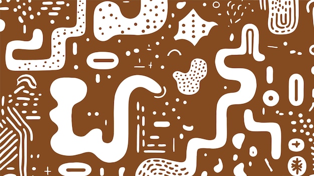 Free Vector brown doodle seamless pattern