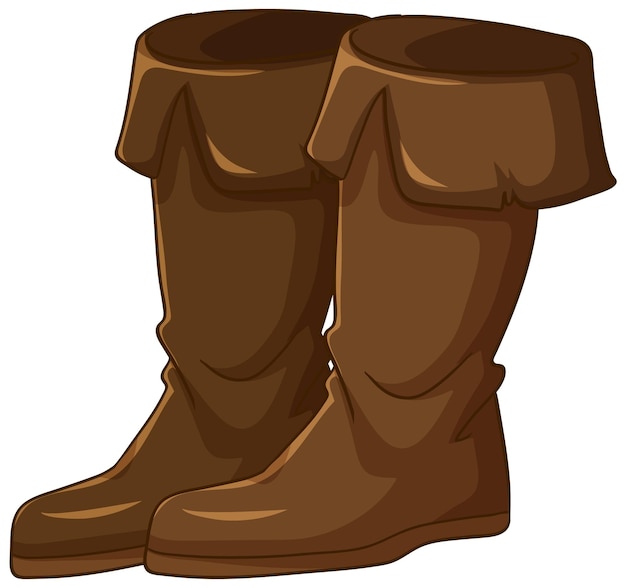 Free Vector brown leather boots illustration