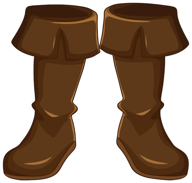 Free Vector brown leather boots illustration