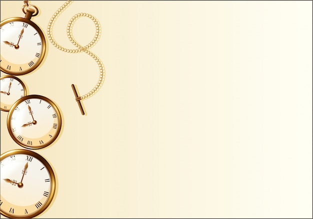 Free Vector brown wallpaper with retro watch design