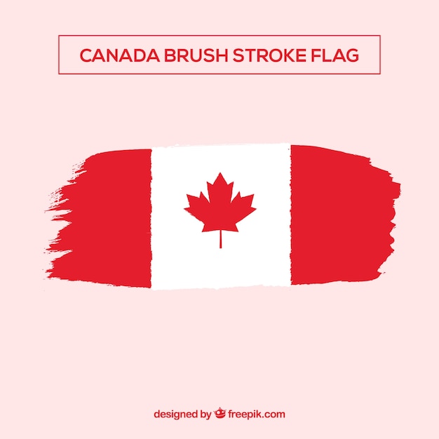 Free Vector brsuh stroke canadian flag background