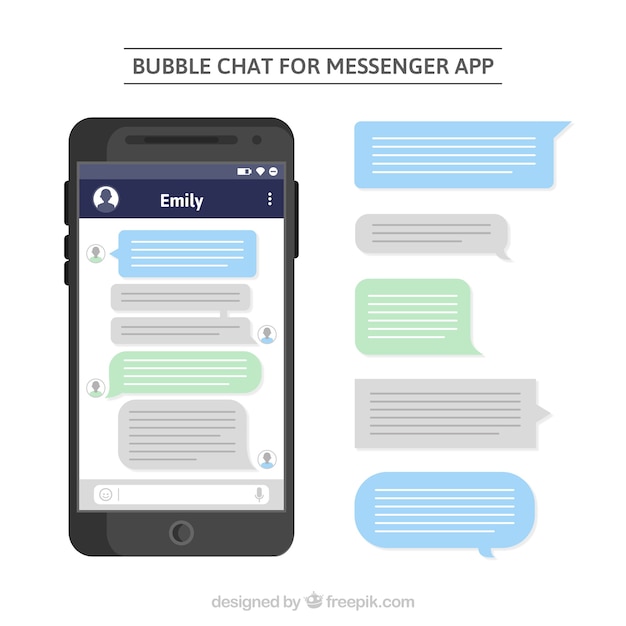 Free Vector bubbles chat for messenger app in flat style