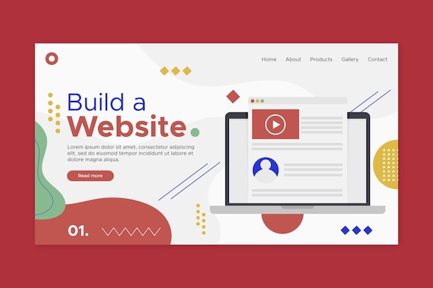 Free vector build a website landing page