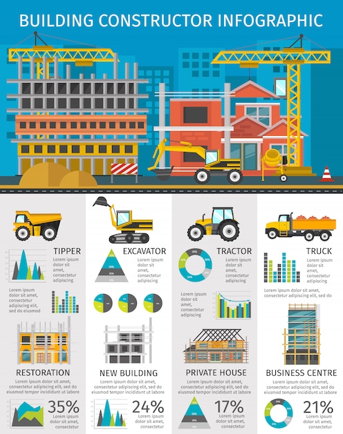 Free Vector building constructor infographics