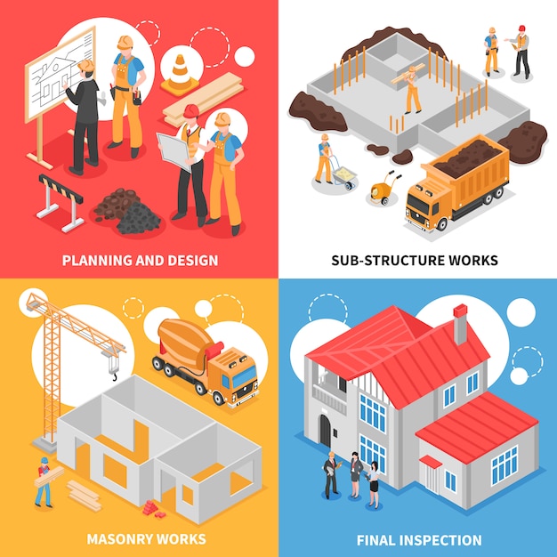 Free Vector building isometric design concept