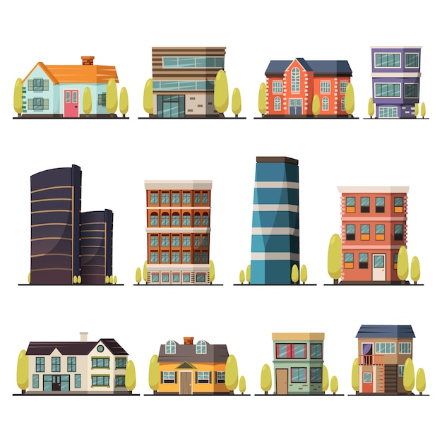 Free vector buildings collection