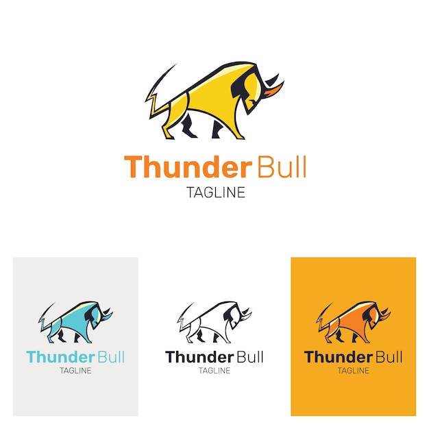 Free Vector bull logo design template