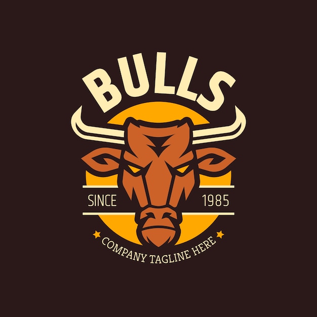 Free Vector bull logo design template