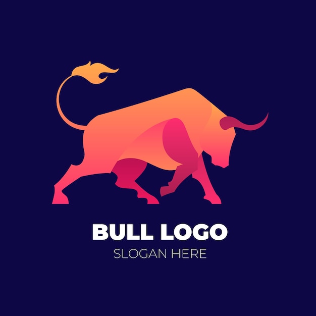 Free Vector bull logo template design