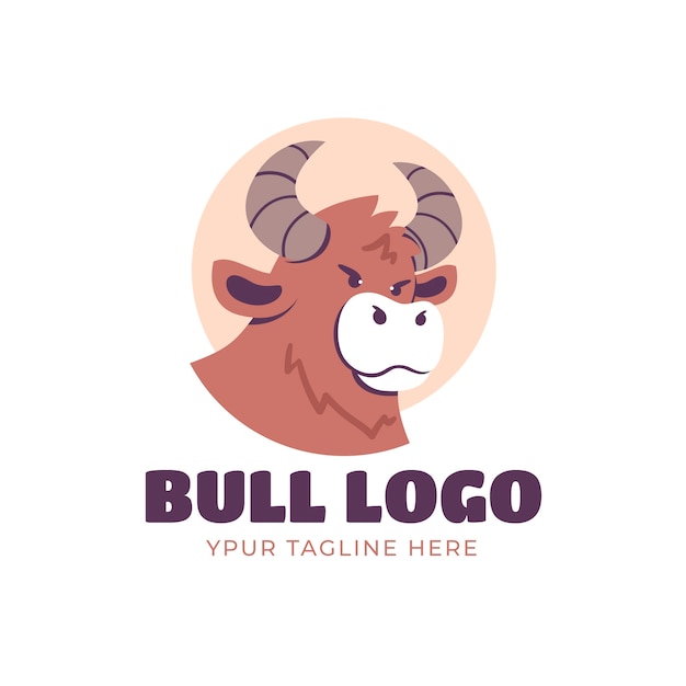 Free Vector bull logo template design