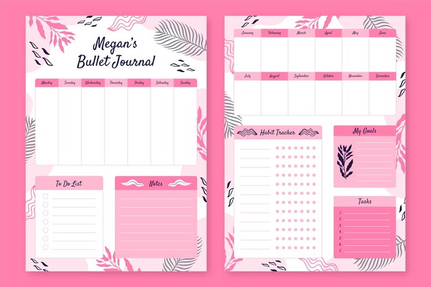 Bullet journal planner template pack