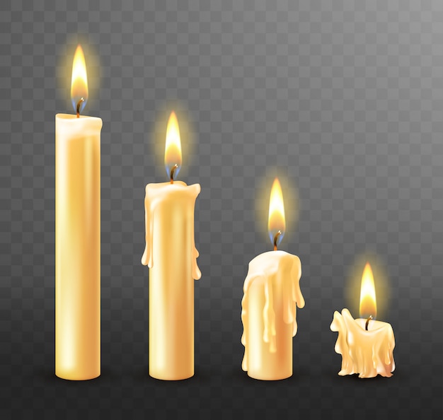 Free Vector burning candles dripping wax