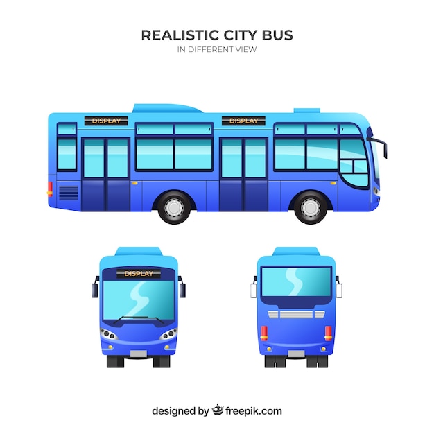 Free Vector bus set with different perspectives