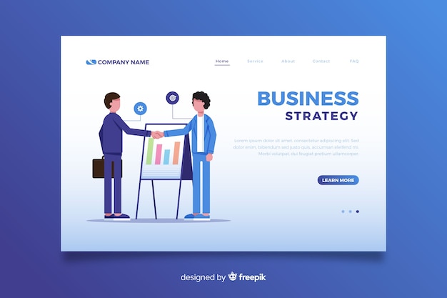 Business approach landing page in flat design