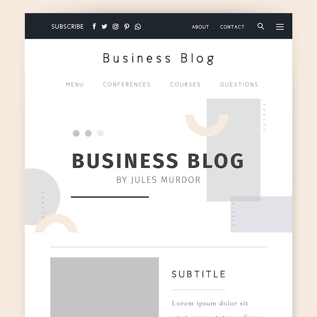 Free Vector business blog template