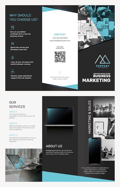 Free vector business brochure template vector for marketing company