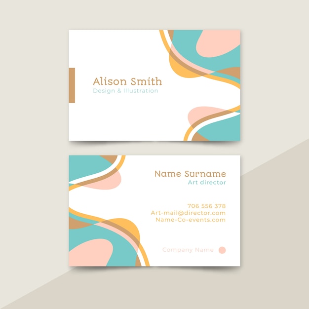 Free Vector business card abstract painted set template