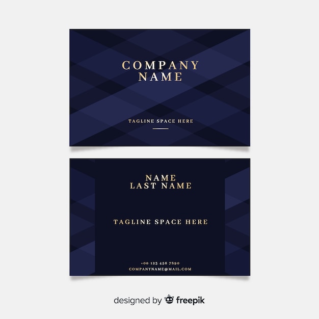 Free Vector business card template with abstract shapes