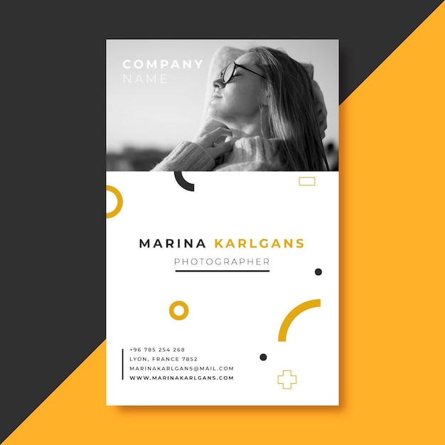 Business card template with photo