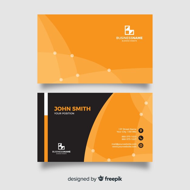 Business card with abstract shapes