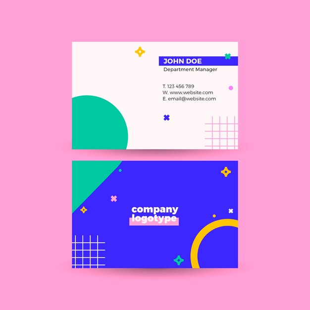 Business card with geometric elements