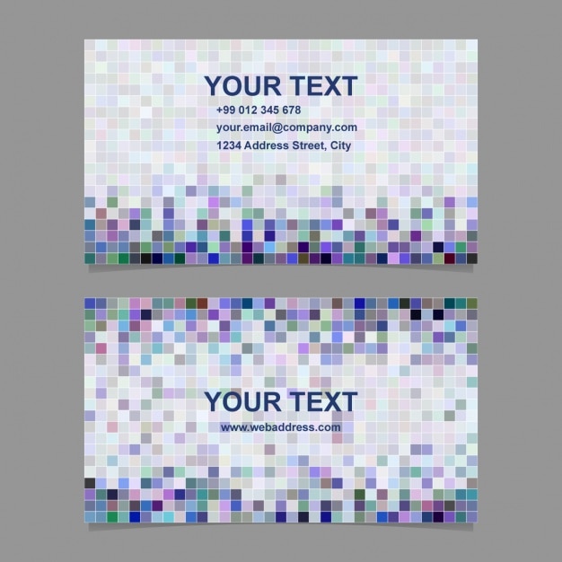 Free vector business card with pixels