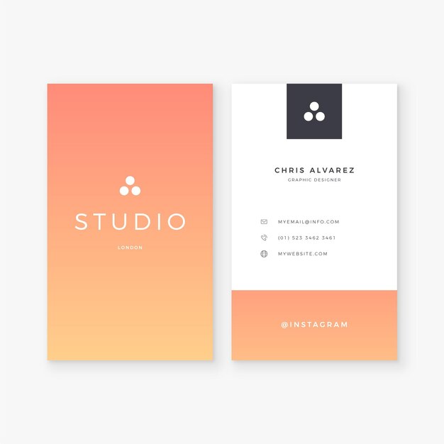 Business cards with pastel gradient template