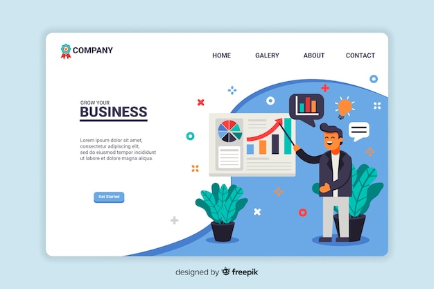 Business concept landing page