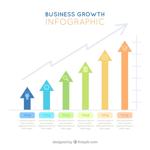 Free Vector business growth concept with arrows