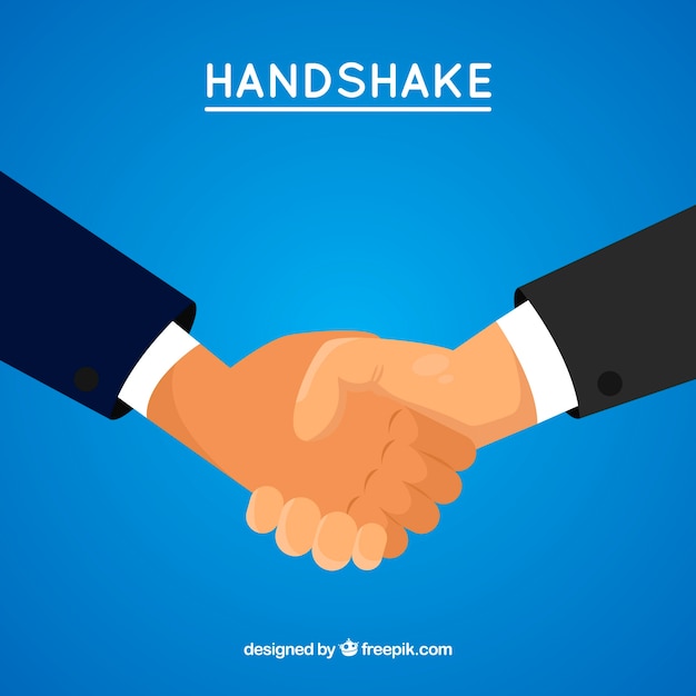 Free Vector business handshake background in flat style