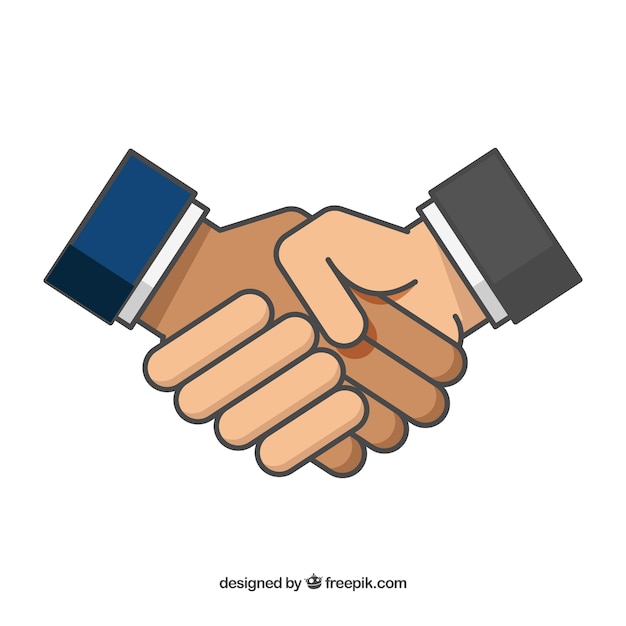 Free Vector business handshake background in flat style