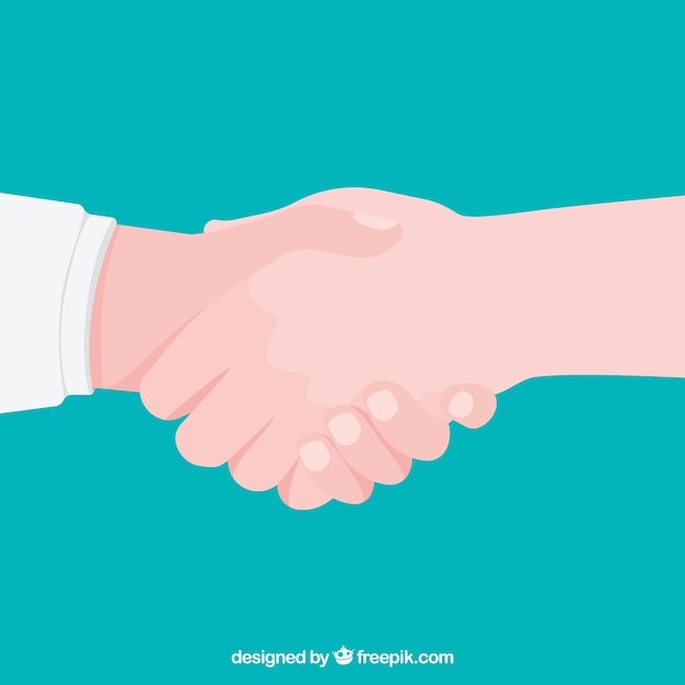 Free Vector business handshake background in flat style